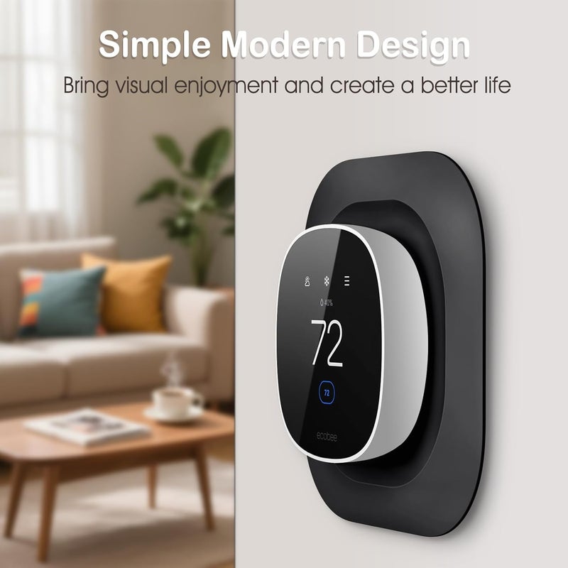 CaseBot Wall Plate for New 2025 ecobee Smart Thermostat Essential Thermostat, Practical and Stylish Trim Plate Bracket Cover Mount Holder, Black - Image 3